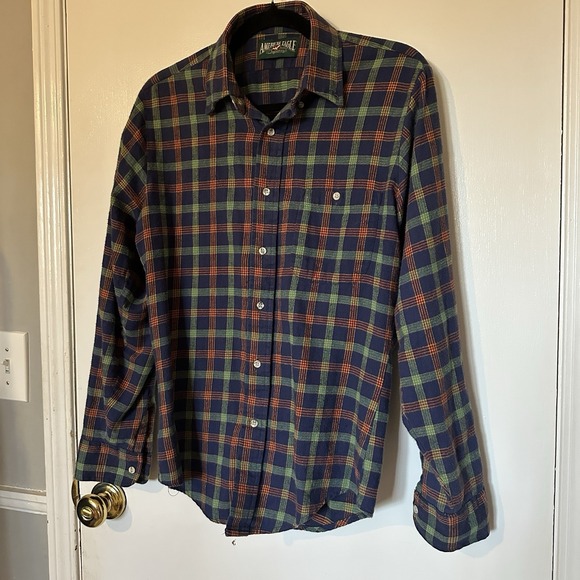 American Eagle Shirt Mens‎ Medium Vintage Purple Plaid Button Down Casual 90s - Picture 5 of 6